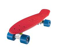 Ridge Mini Cruiser Skate Skateboard Retro 22" Completo nel Rosso, Cuscinetti ABEC 7, Rosso- Blu