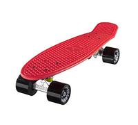 Ridge Mini Cruiser Skate Skateboard Retro 22" Completo nel Rosso, Cuscinetti ABEC 7, Rosso- Nero