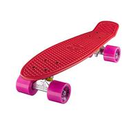 Ridge Mini Cruiser Skate Skateboard Retro 22" Completo nel Rosso, Cuscinetti ABEC 7, Rosso- Rosa