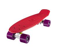 Ridge Mini Cruiser Skate Skateboard Retro 22" Completo nel Rosso, Cuscinetti ABEC 7, Rosso- Viola