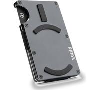 Ridge - Portafogli da uomo, compatibili con Magsafe, portafoglio compatto e minimalista, con porta carte, con tasca frontale protetta da RFID, con cinturino per contanti integrato (color grigio)