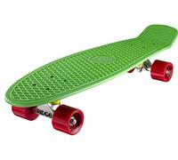 Ridge, Skateboard con ruote, completo e montato, cruiser Retro Stil, 69 cm, Verde/rosso (Verde/Rosso)