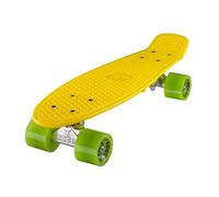 Ridge, Skateboard con ruote, completo e montato, Mini Cruiser Retro Stil In M Rollen , 55 cm, Giallo/Verde (Giallo/Verde)