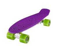 Ridge, Skateboard con ruote, completo e montato, Mini Cruiser Retro Stil In M Rollen , 55 cm, viola/Verde (purple/Verde)
