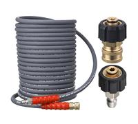RIDGE WASHER Tubo di lavaggio a pressione da 15 mm x 3/8 pollici per acqua calda e fredda, con attacco rapido M22 da 14 mm a 3/8 pollici, 4.000 PSI