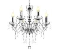 Ridgeyard Barocco Lampadario di Cristallo, 6 luci K5 Plafoniera in cristallo a sospensione con catena regolabile per camera da letto, soggiorno, sala da pranzo, corridoio (E14, Colore Trasparente)