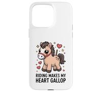 Riding Makes My Heart Gallop Carino Kawaii Pony Custodia per iPhone 15 Pro Max