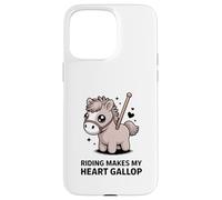 Riding Makes My Heart Gallop Carino Kawaii Pony Custodia per iPhone 15 Pro Max