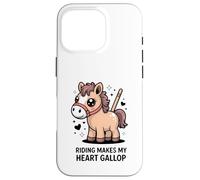 Riding Makes My Heart Gallop Carino Kawaii Pony Custodia per iPhone 16 Pro