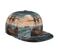 Riding The Waves Cappello da baseball sportivo da viaggio | Cappello regolabile a tesa piatta | Cappello da sole unisex nero