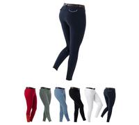 RIDING WORLD - Pantaloni da equitazione per donna e bambini Alexandrie | Pantaloni da equitazione con inserti al ginocchio in tessuto | con tasche anteriori | leggings da equitazione in sei colori |