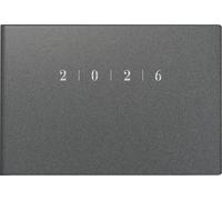 rido/idé 7017563806 | Taschenkalender Mod. Septimus 2026 | A6 quer, Kunststoff, grigio