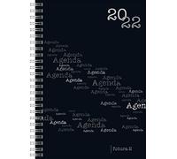 rido/idé 7021105902 Wochenkalender/Buchkalender 2022 Modell futura 2, PP-Einband, schwarz