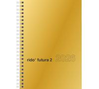 rido/idé 7021121916 | Buchkalender Mod. futura 2 2026 | A5, Karton, goldfarben