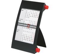 rido/idé 7038000206 | 3-Monats-Tischkalender 2026 | 90×120 mm, rot/schwarz