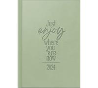 rido/idé Agenda settimanale "Just Enjoy", modello futura 2 2024, 2 pagine = 1 settimana, formato foglio: 14,8 x 20,8 cm, verde