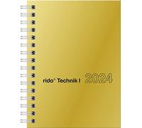 rido/idé Agenda settimanale modello perfect/tecnica I 2024 2 pagine = 1 settimana formato foglio 10 x 14 cm, oro