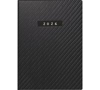 rido/idé Agenda tascabile mod. Technik II 2026 "Carbon" | A6 ecopelle