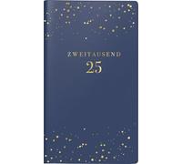 rido/idé Agenda tascabile modello 2025 "Starry Night", 2 pagine = 1 settimana, A6, 144 pagine, copertina in similpelle Trend, flessibile, blu scuro