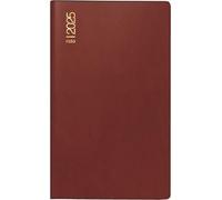 rido/idé Agenda tascabile modello GILET Planer (2025), 2 pagine = 1 mese, formato A7, copertina in plastica, bordeaux