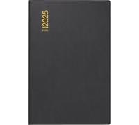 rido/idé Agenda tascabile modello Industria II (2025), 1 pagina = 2 giorni, A7, 312 pagine, copertina in plastica, nero