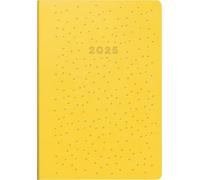 rido/idé Agenda tascabile modello partner/industriale I (2025) "Dots", 2 pagine = 1 settimana, A7, 224 pagine, copertina in similpelle Trend flessibile, giallo