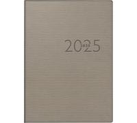 rido/idé Agenda tascabile modello perfect/Technik I (2025), 2 pagine = 1 settimana, A6, 208 pagine, copertina in similpelle Tejo grigio
