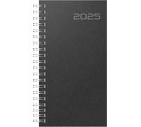 rido/idé Agenda tascabile modello Timing 2 (2025), 2 pagine = 1 settimana, A6, 176 pagine, copertina Balacron, nero