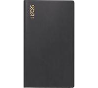 rido/idé Agenda tascabile modello TM 11 (2025), 2 pagine = 1 mese, A6, 40 pagine, copertina in plastica, colore nero