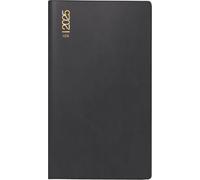 rido/idé Agenda tascabile modello TM 15 (2025), 1 pagina = 1 settimana, A6, 112 pagine, copertina in plastica, nero