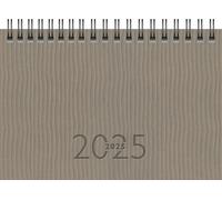 rido/idé Agenda tascabile modello TM 17/contacter (2025), 2 pagine = 1 settimana, A6 orizzontale, 128 pagine, copertina in similpelle Tejo grigio