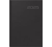 rido/idé Calendario a libro modello futura 2 (2025), 2 pagine = 1 settimana, A5, 176 pagine, copertina Balacron, nero