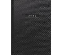 rido/idé Calendario a libro modello futura 2 (2025) "Carbon", 2 pagine = 1 settimana, A5, 176 pagine, copertina in similpelle flessibile, nero