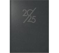 rido/idé Calendario a libro modello Mentor (2025), 1 pagina = 1 giorno, A5, 352 pagine, copertina in similpelle Prestige, nero