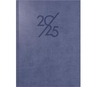 rido/idé Calendario a libro modello Mentor (2025), 1 pagina = 1 giorno, A5, 352 pagine, copertina in similpelle Prestige, blu