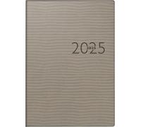rido/idé Calendario a libro modello studioplan int. (2025), 2 pagine = 1 settimana, 168 × 240 mm, 160 pagine, copertina in similpelle Tejo grigio