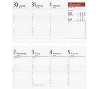 rido/idé Calendario di ricambio settimanale modello TM 17/contacter 2023, dimensioni foglio: 8,7 x 15,3 cm, bianco