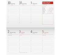 rido/idé Calendario di ricambio settimanale TM 17/contacter 2026 | 153 × 87 mm, cartone bianco