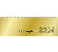 rido/idé Calendario settimanale modello Septant 2024, 2 pagine = 1 settimana, dimensioni foglio: 30,5 x 10,5 cm, oro