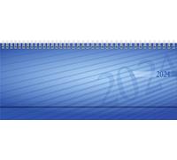 rido/idé Calendario settimanale, modello Septant 2024, 2 pagine = 1 settimana, formato foglio: 30,5 x 10,5 cm, blu