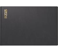 rido/idé Calendario tascabile modello Septimus (2025), 2 pagine = 1 settimana, formato A6 orizzontale, 128 pagine, copertina in plastica, nero