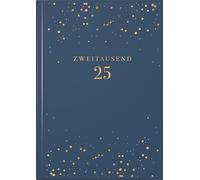 rido/idé Calendario Young Line (2025) "Starry Night", 2 pagine = 1 settimana, A5, 160 pagine, copertina in similpelle, blu scuro
