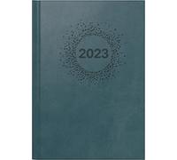 rido/idé Futura 2 2023 - Calendario settimanale "Ornamento", dimensioni 14,8 x 20,8 cm, colore: Blu petrolio