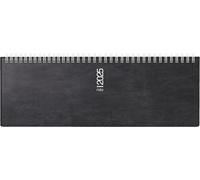 rido/idé Quaderno orizzontale modello Septant (2025), 2 pagine = 1 settimana, 305 × 105 mm, 128 pagine, copertina in schiuma Catana, nero