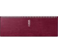 rido/idé Quaderno orizzontale modello Septant (2025), 2 pagine = 1 settimana, 305 × 105 mm, 128 pagine, copertina in schiuma Catana, bordeaux