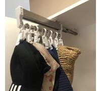 Riduccia per ganci per tiri per estrarre - Asta per l'armadio estraibile - con 2 binari a scorrimento Ricetta per abiti estensibili regolabile, 201sta di scorrimento per scorrimento in acciaio,