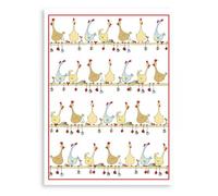 riduce: spruzza - Set di strofinacci per Pasqua, in misto lino; Polli su barra; Confezione da, 50 x 70 cm
