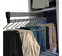 Riduci per ganci per tiri per estrarre - Asta per l'armadio estraibile - con 2 binari a scorrimento estesibile berrono di vestiti estensibili, pasta di scorrimento a scorrimento per finitura in