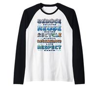 Ridurre Il riutilizzo Riciclare Educazione Ambientale in Maglia con Maniche Raglan