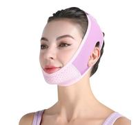 Riduttore a doppio mento per modellare la mascella, regolabile per modellare e stringere il viso (viola rosa)